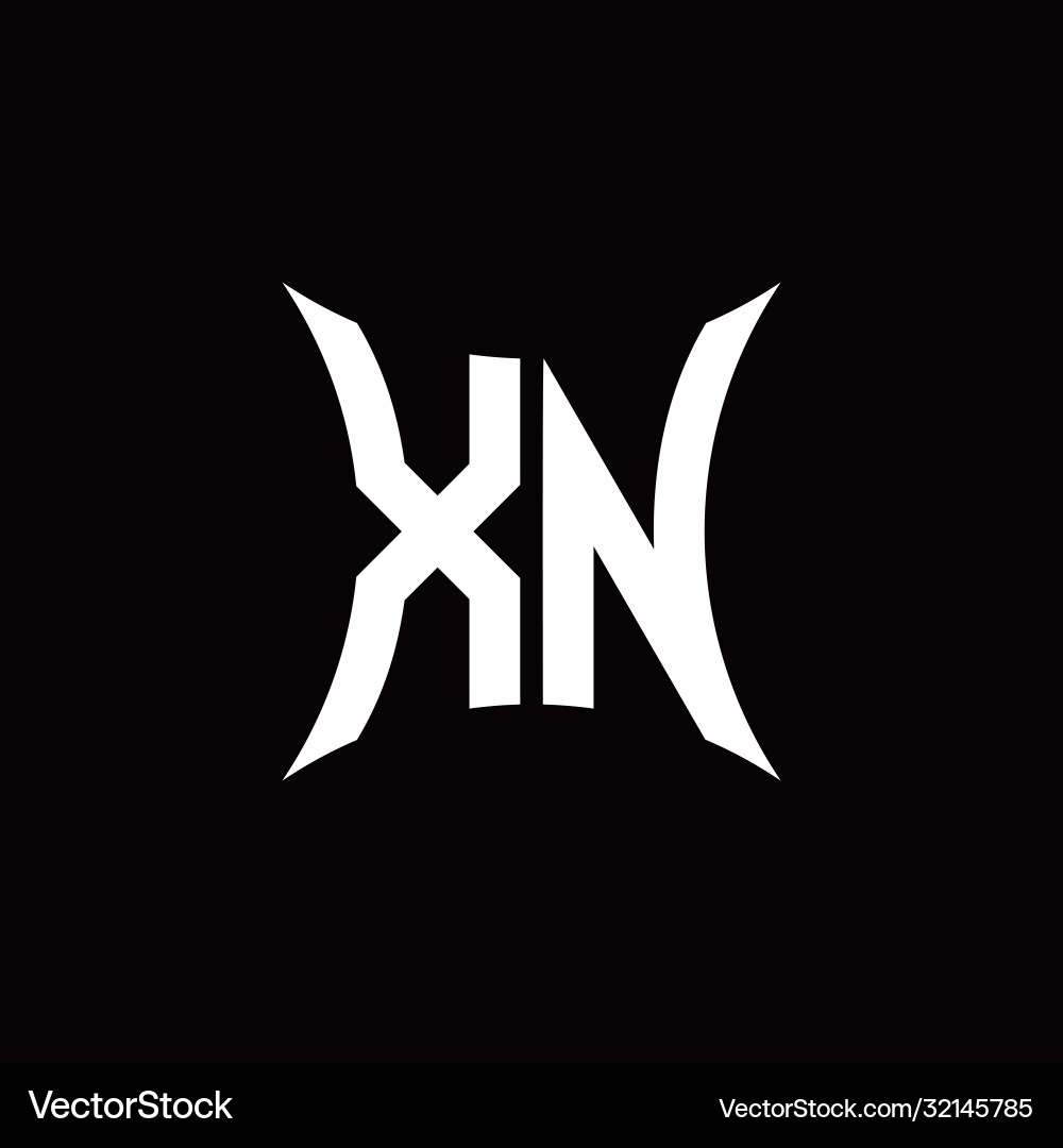 Xn monogram logo with sharped shape design vector image