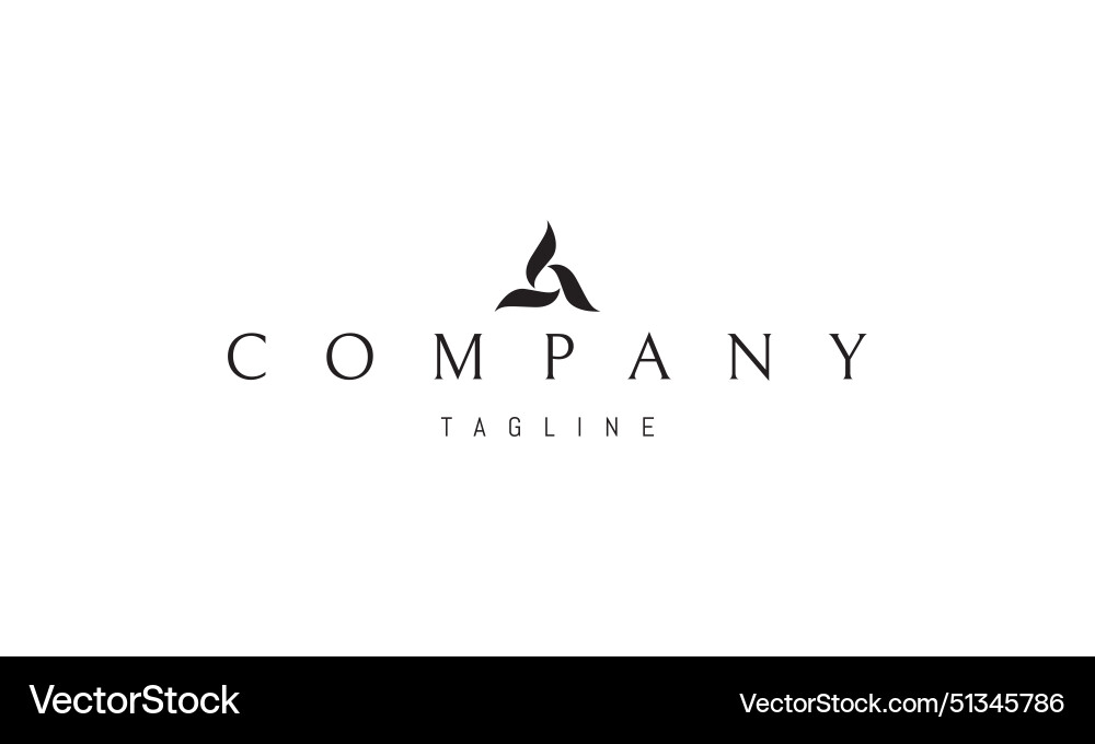 A logo with an abstract image of three A logo with an abstract image of three vector image