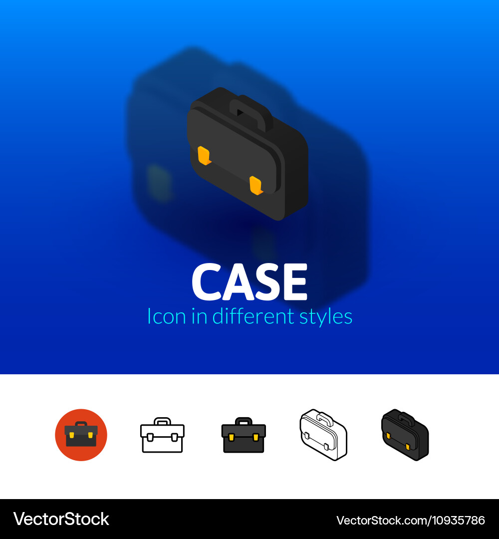 Case icon in different style Vector Image
