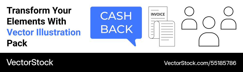 Cashback offer displayed with invoice and user Vector Image