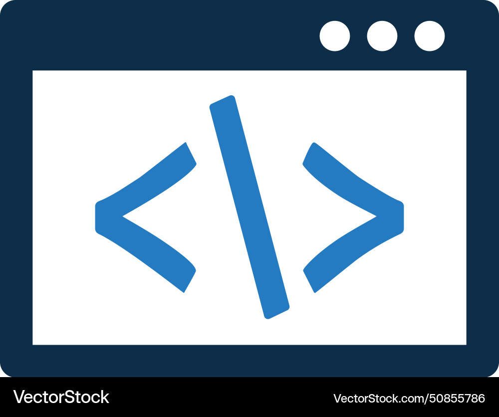 Code coding html icon vector image