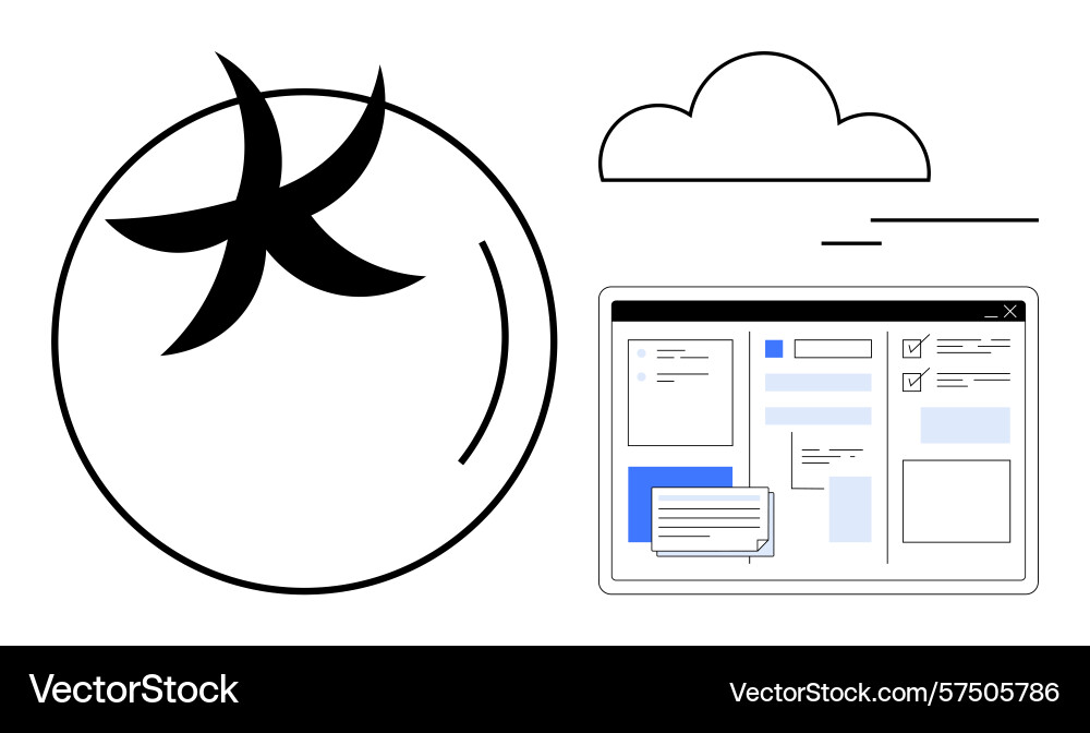 Digital collaboration tools and cloud-based task vector image