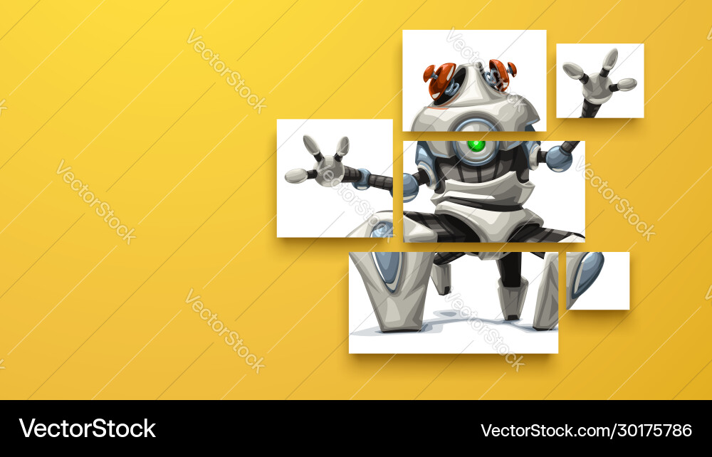 Modern robot on sliced boards Modern robot on sliced boards vector image