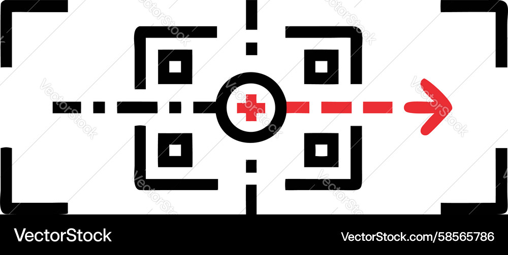 QR Code Scan with Directional Arrows Vector Image