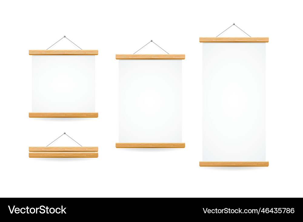 Realistic detailed 3d empty template banner scroll Realistic detailed 3d empty template banner scroll vector image