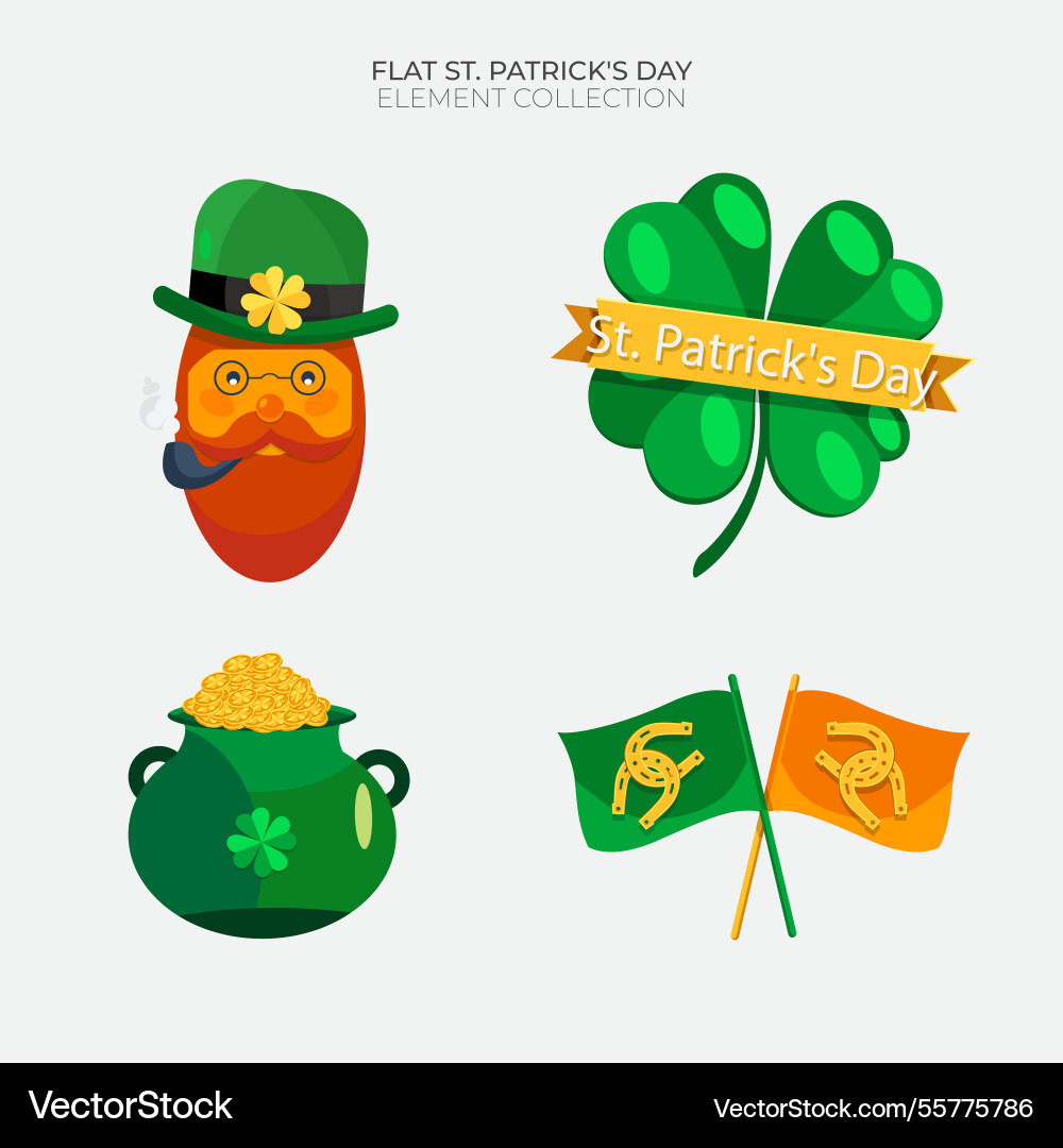 St patricks day element collection Royalty Free Vector Image