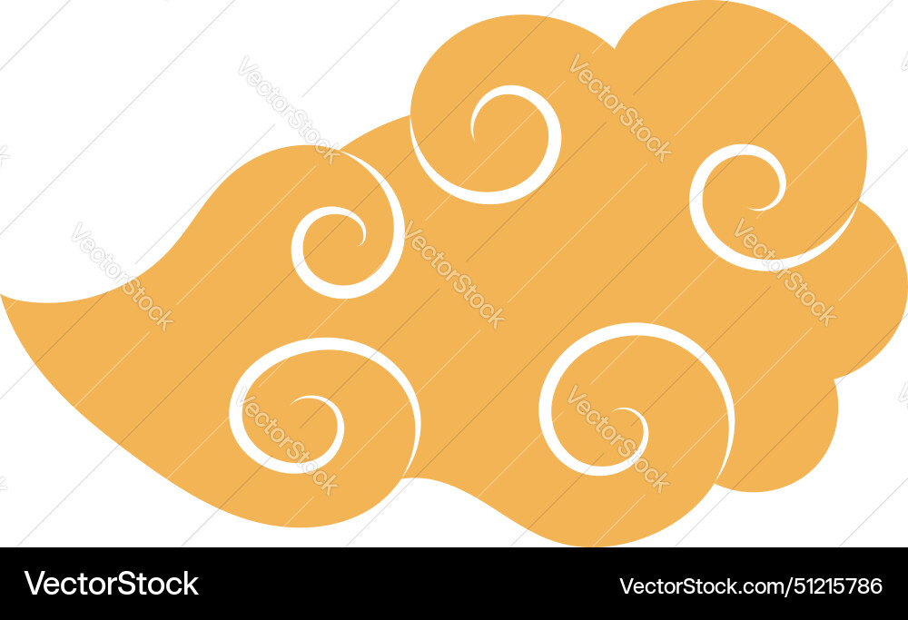 Traditional asian fluffy rounded cloud silhouette Traditional asian fluffy rounded cloud silhouette vector image