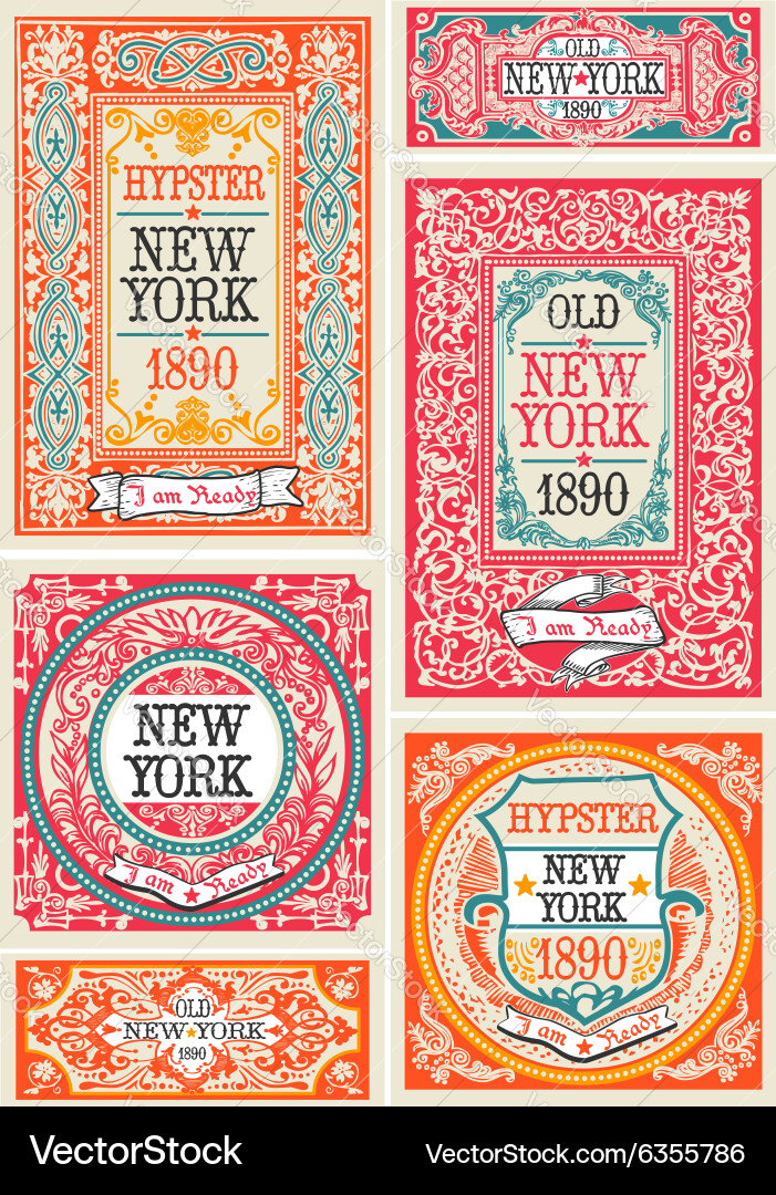 Vintage Labels & Retro Cards Vector Image