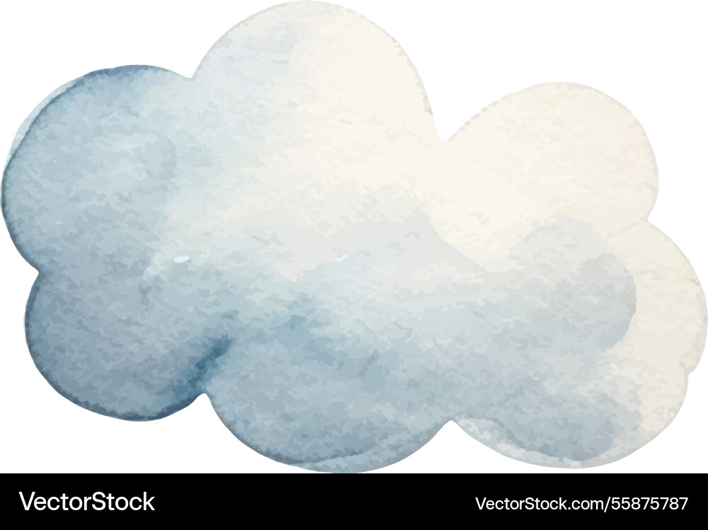 Aquarell lackiert Wolke handgezogenes Design Aquarell lackiert Wolke handgezogenes Design vektorbild