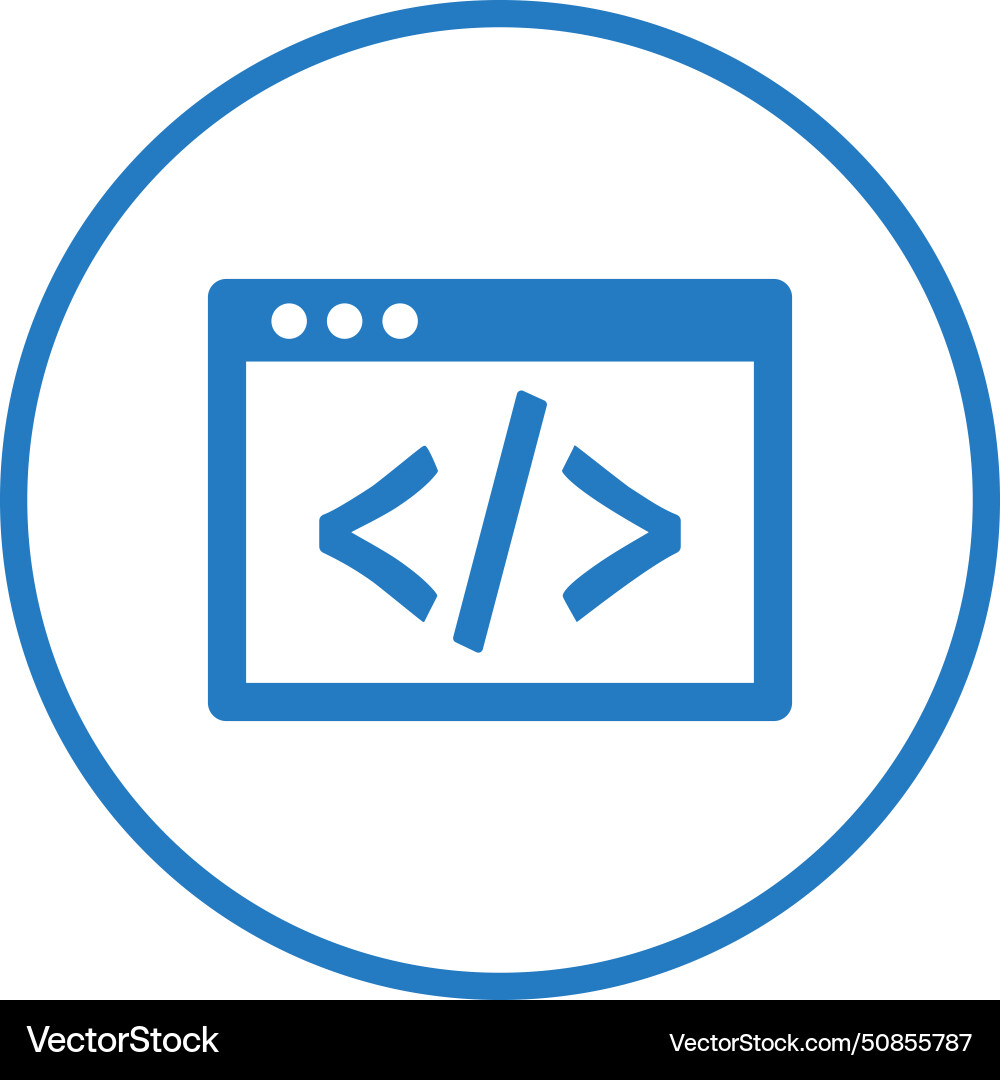 Code coding html icon vector image