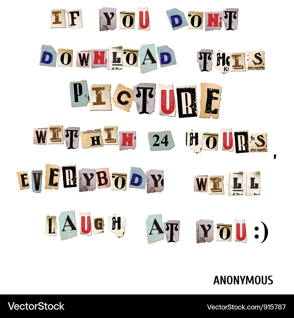 Colorful Newspaper Letters vector image