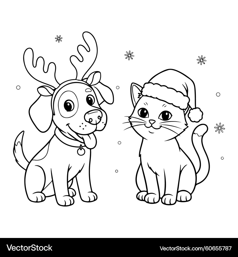 Dog And Cat Coloring Pages - Free \u0026 Printable!, image size:1000x1080