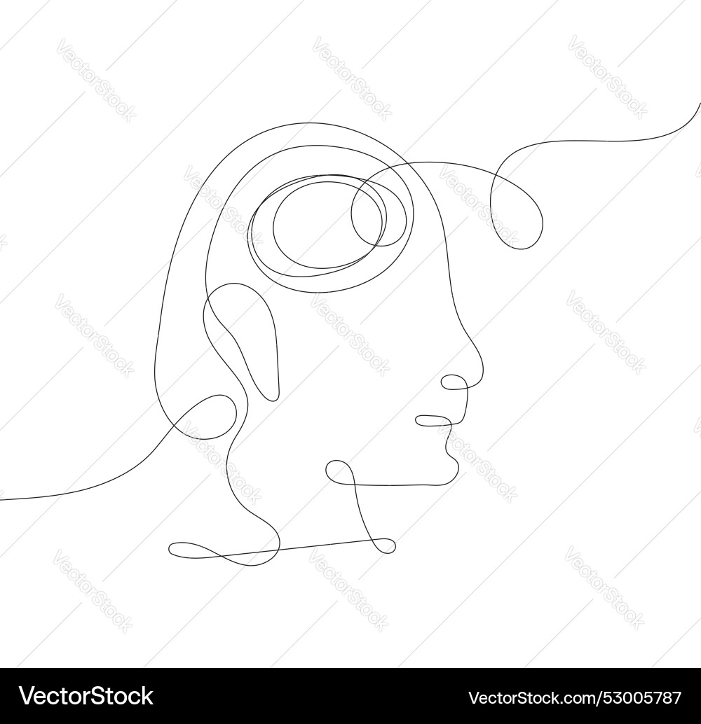 Head of a man drawn in continuous line style Head of a man drawn in continuous line style vector image