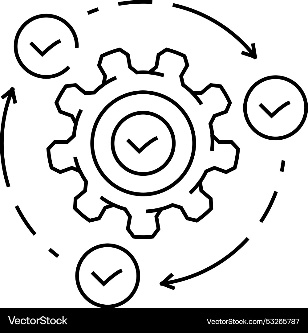 Implementation business process line icon Implementation business process line icon vector image