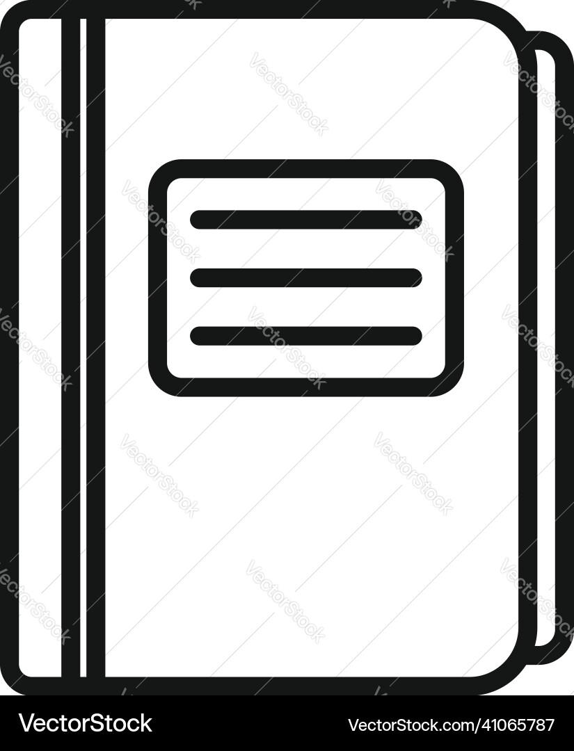 Notebook folder icon outline write paper Notebook folder icon outline write paper vector image