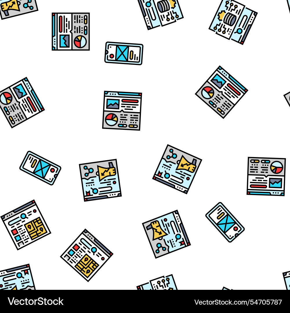 Seo digital optimization strategy seamless pattern Seo digital optimization strategy seamless pattern vector image