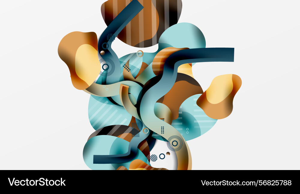 Abstract shapes overlap creating dynamic Abstract shapes overlap creating dynamic vector image