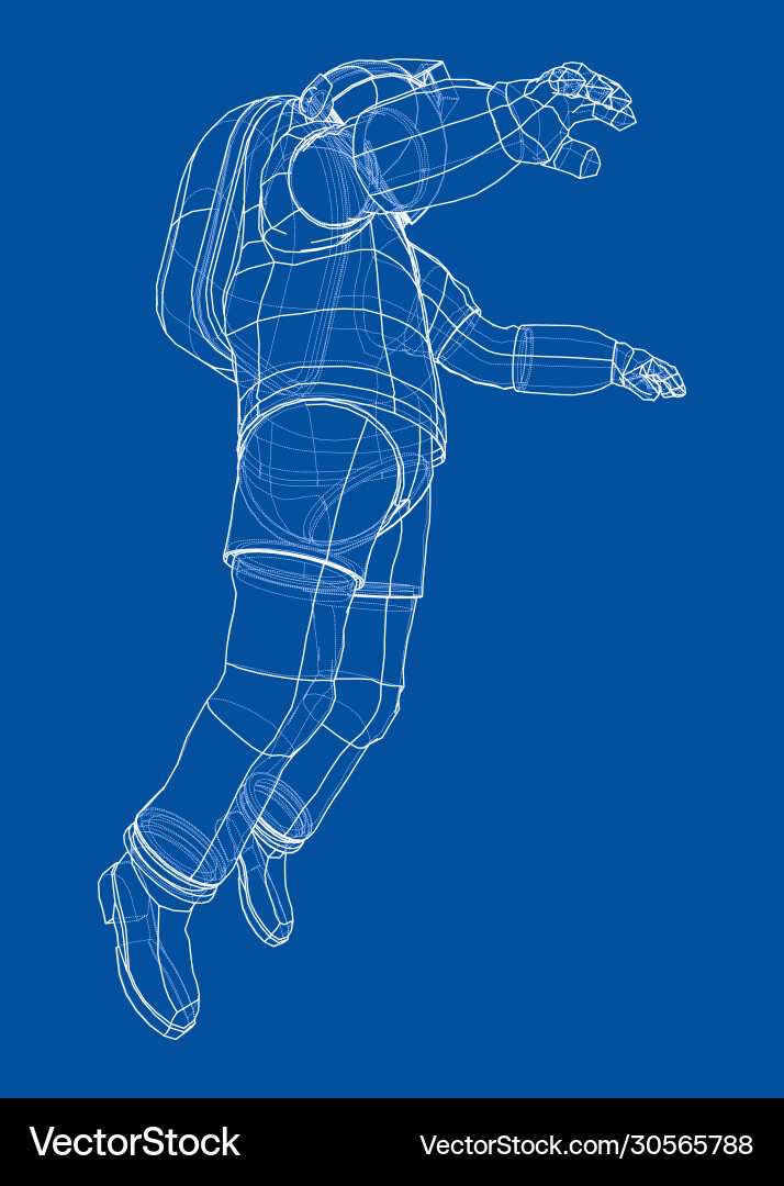 Astronaut concept rendering 3d vector image