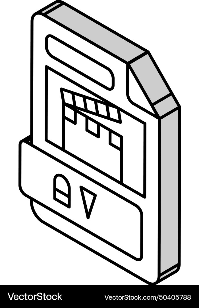 Avi file format document isometric icon vector image