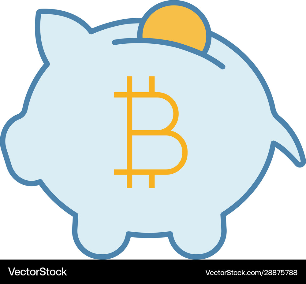 Bitcoin deposit color icon – Royalty-Free Vector | VectorStock