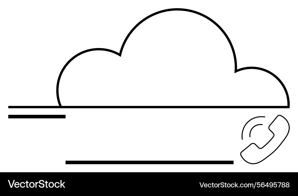 Cloud computing concept with voip call integration Cloud computing concept with voip call integration vector image