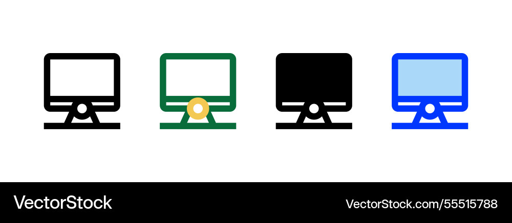 Computer monitor icon linear style sign Vector Image