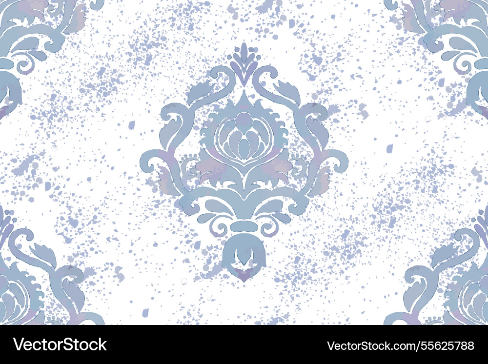 Damask seamless watercolor pattern element Damask seamless watercolor pattern element vector image