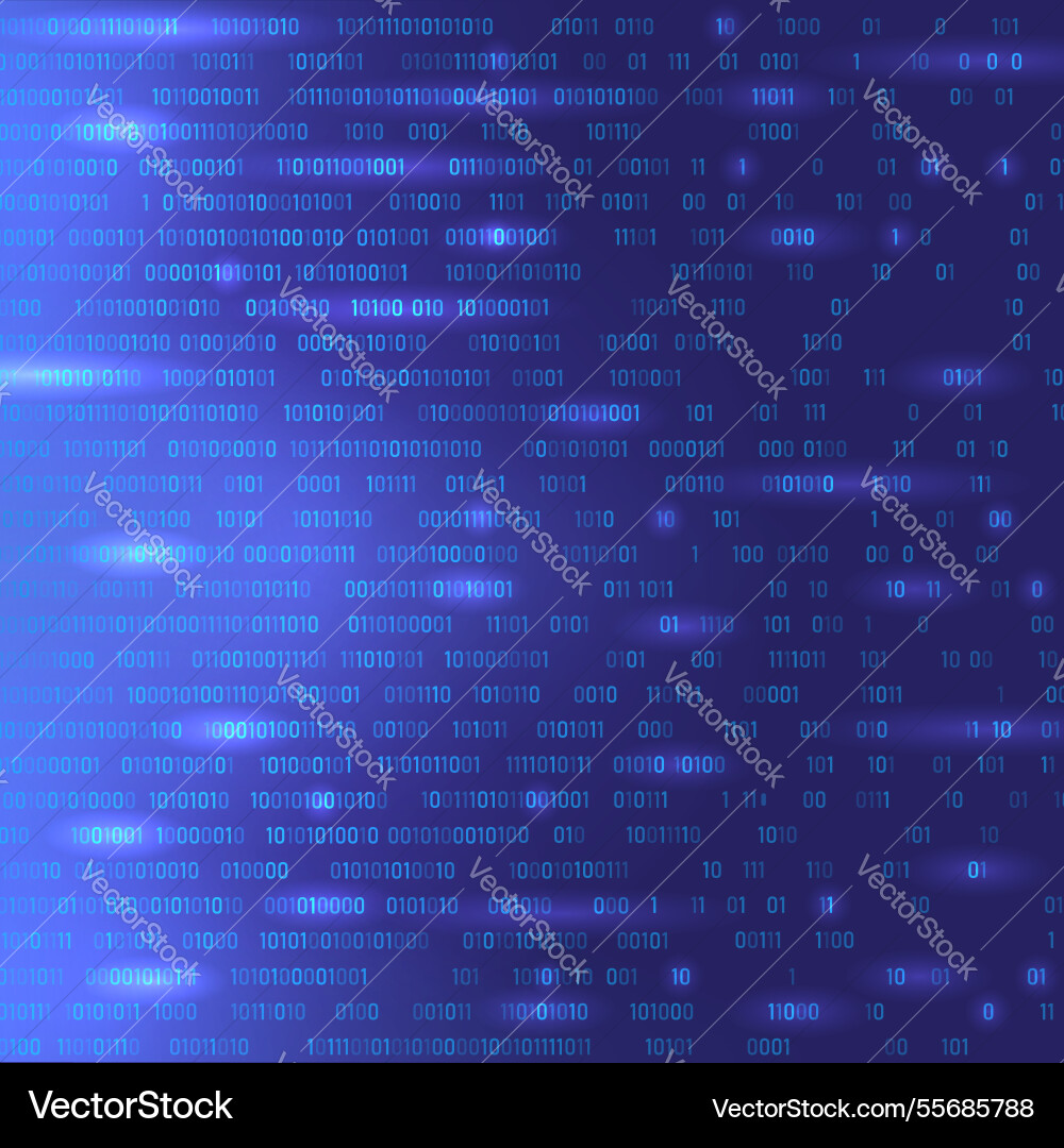 Digital data technology concept blue binary Digital data technology concept blue binary Vector Image
