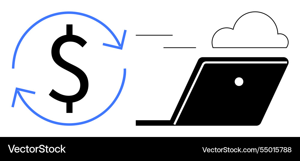 Digital payment flow and cloud integration Digital payment flow and cloud integration vector image