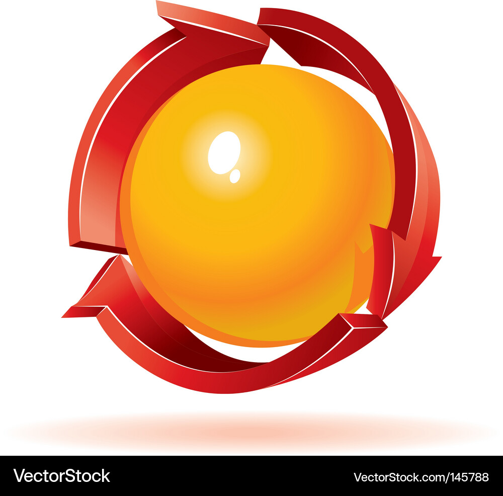 Dynamic Sphere with Arrows Vector Image