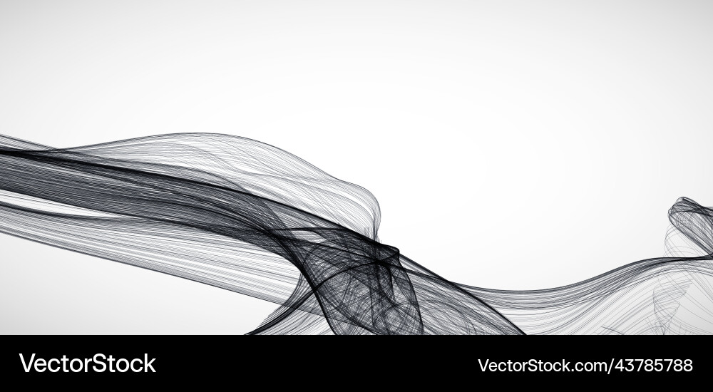 Flowing Wave Lines - Abstract Motion Vector Image