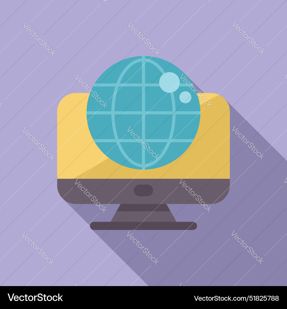 Globe displaying on computer monitor screen Globe displaying on computer monitor screen vector image