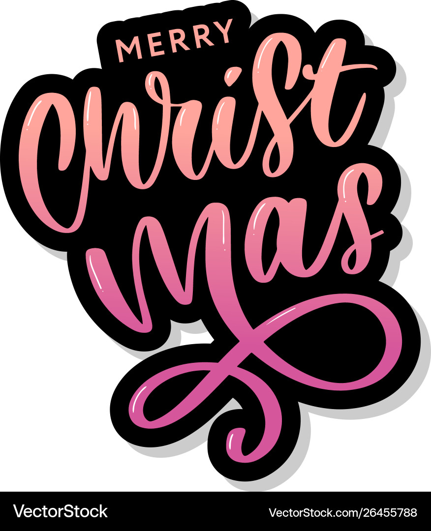 Merry christmas calligraphic inscription Merry christmas calligraphic inscription vector image