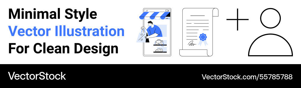 Minimal contract signing with mobile payment Vector Image