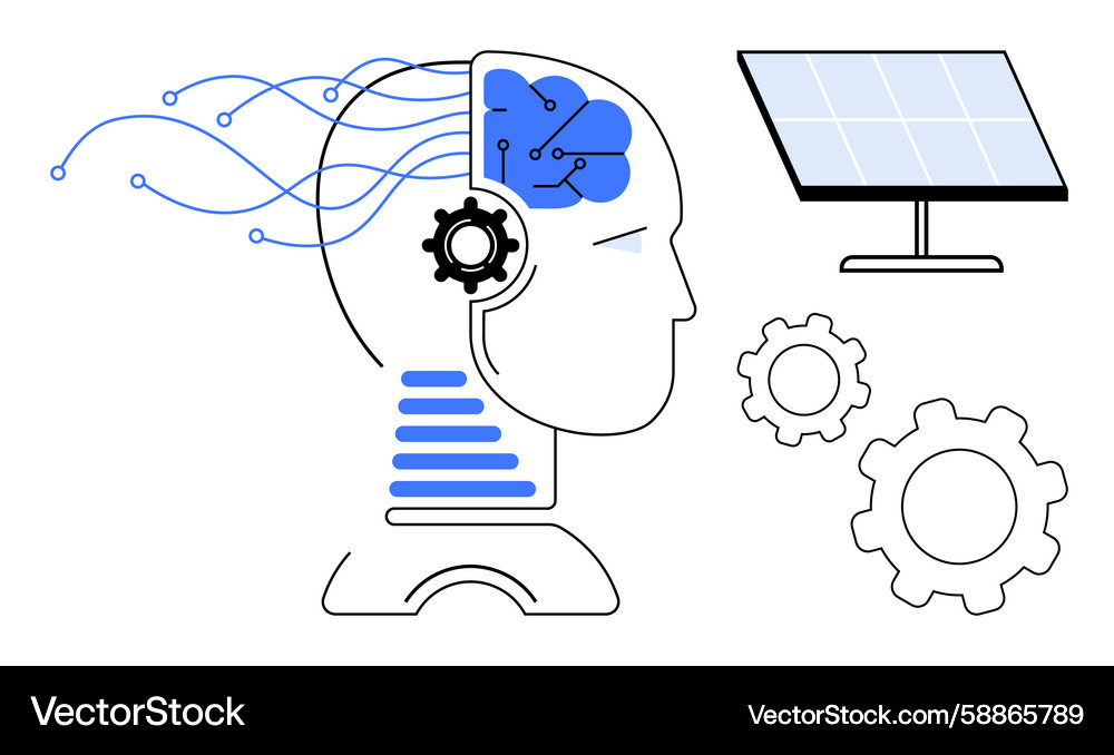 Artificial intelligence integrating technology Artificial intelligence integrating technology Vector Image
