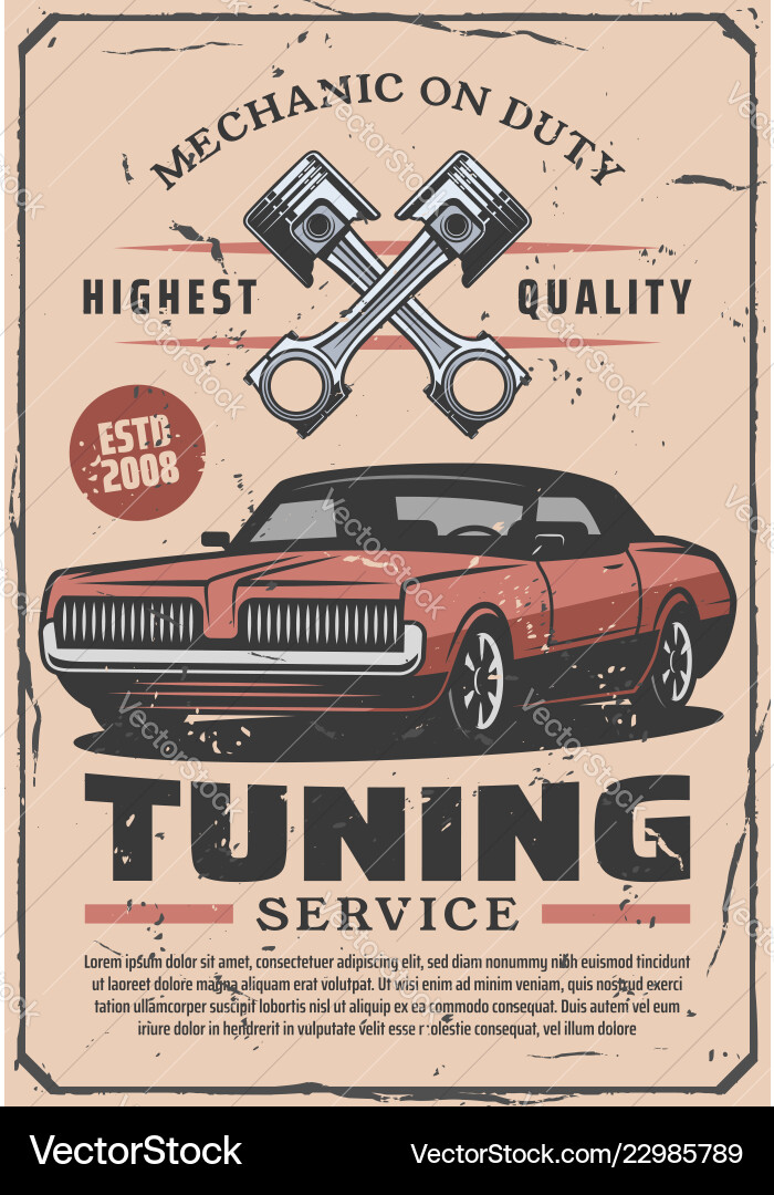 Car diagnostic tuning services poster vector image