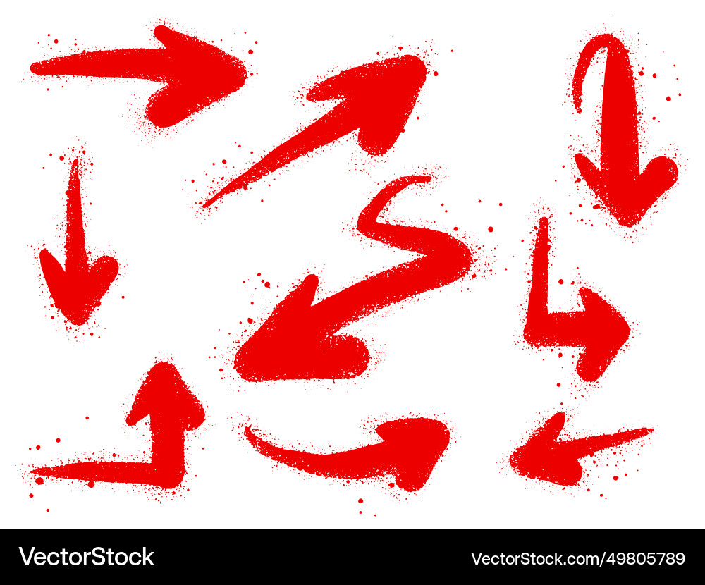Collection of spray painted graffiti arrow Collection of spray painted graffiti arrow vector image