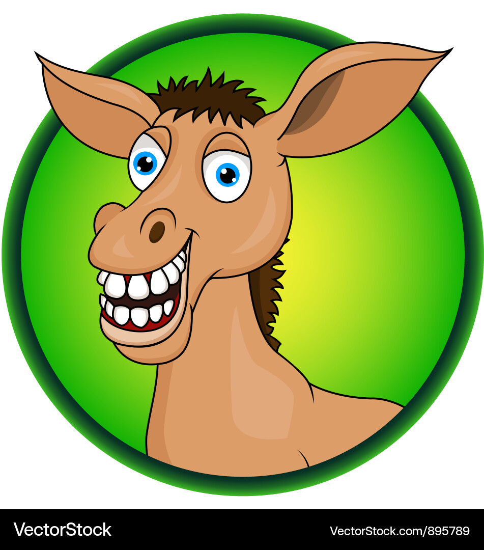 Cute Donkey Cartoon Vector Image