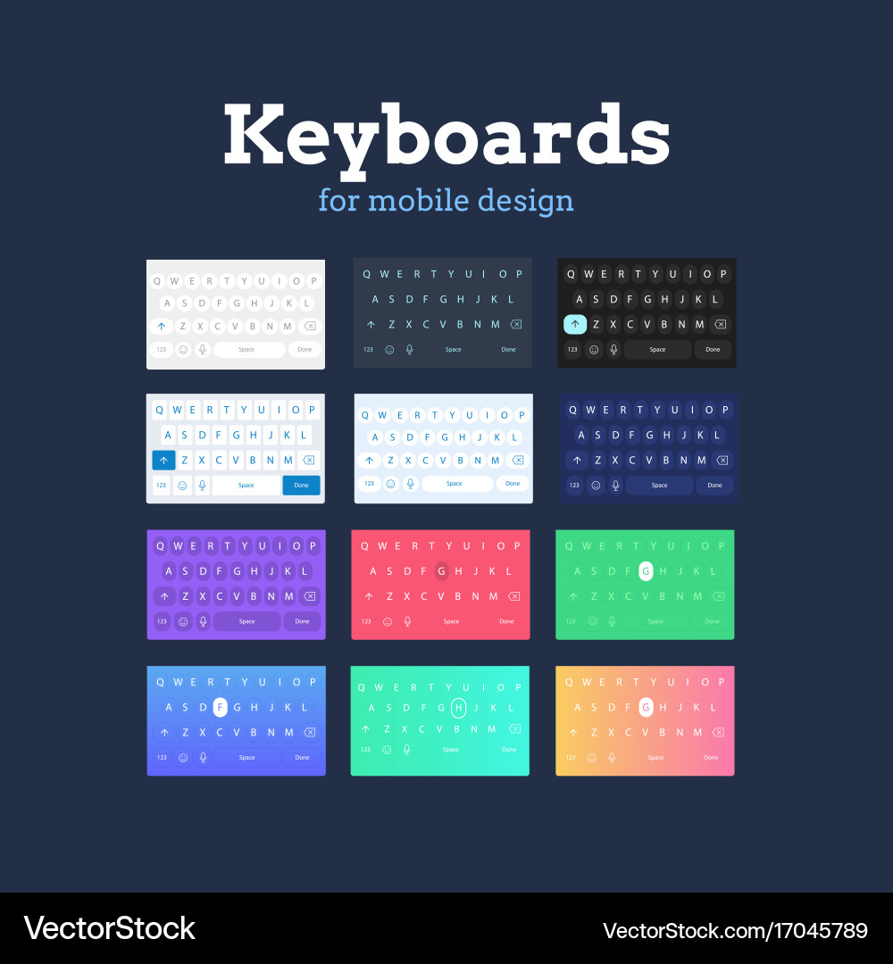 Mobile Keyboard UI Collection vector image