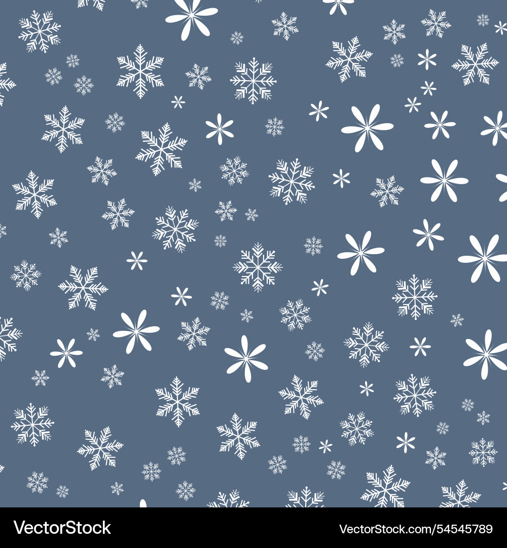 Seamless pattern of snowflakes snowflake Vector Image