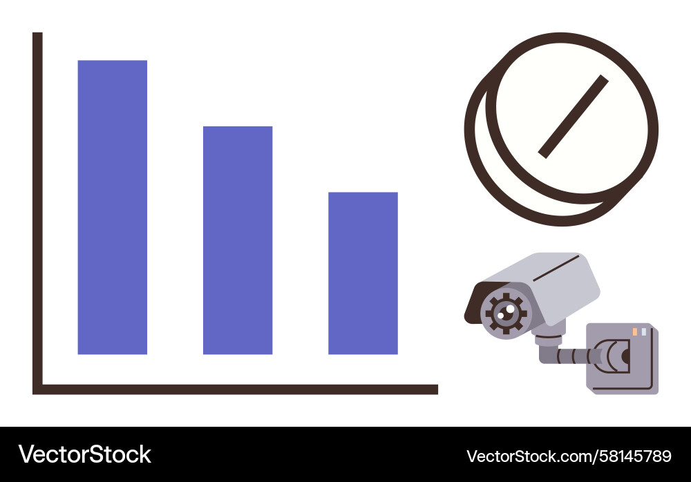 Security Analytics & Data Monitoring Vector Image