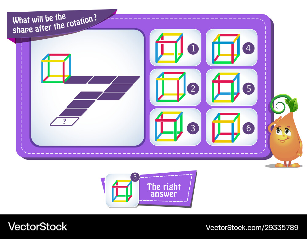 Shape Rotation Puzzle - IQ Game Vector Image