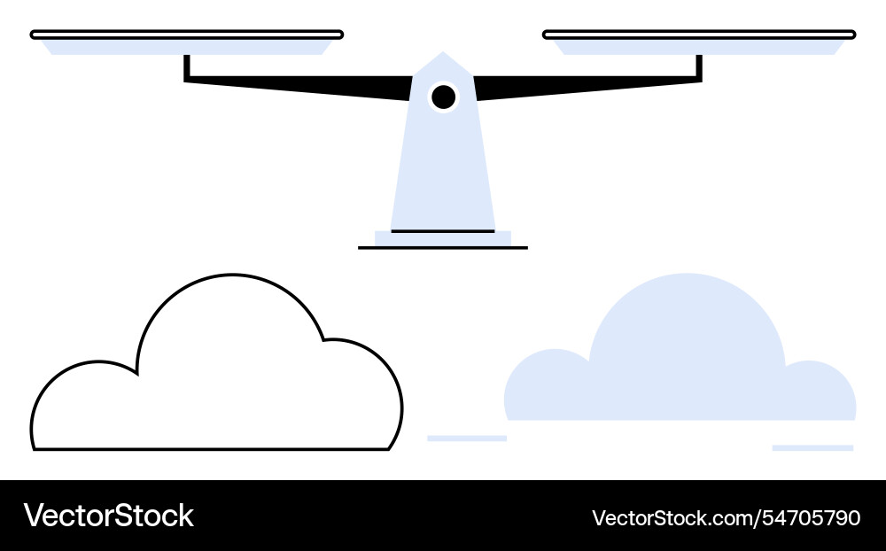 Balanced cloud computing concept with scales Balanced cloud computing concept with scales vector image