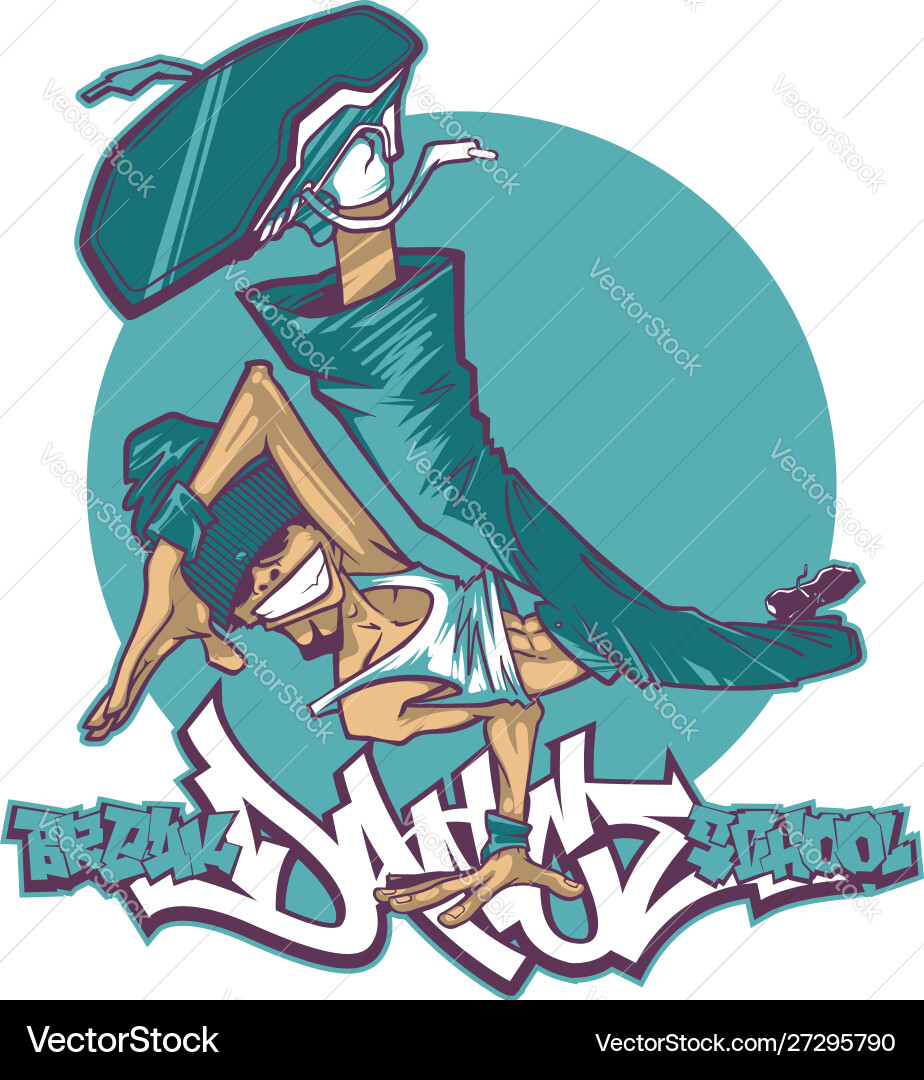 Breakdancer in dynamic pose vector image