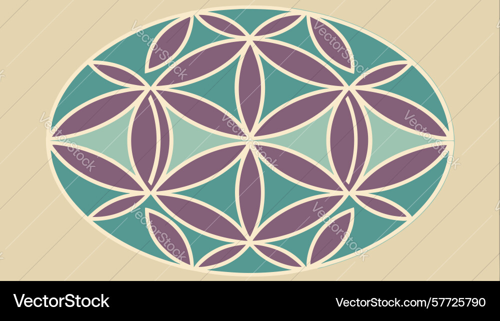 Circular geometric pattern with overlapping vector image