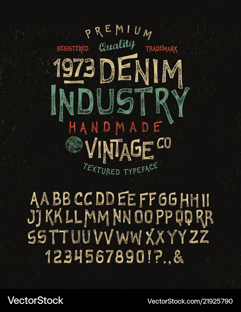 Font denim industry vector image