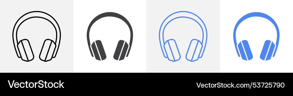 Headphone icon set use for web Vector Image