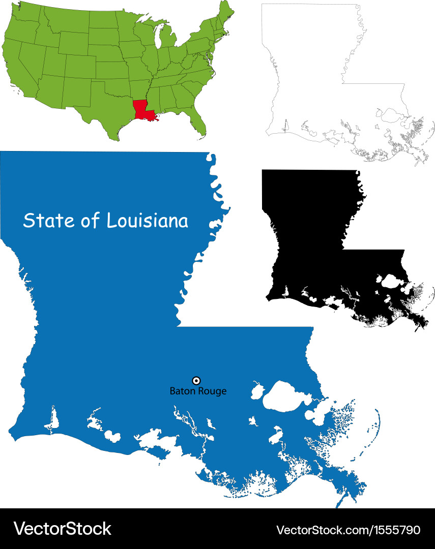 Louisiana State Map Vector Image