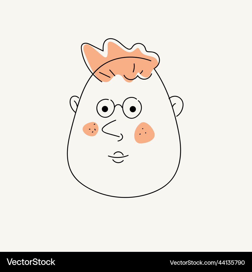 Profile of the man s head linear Profile of the man s head linear vector image