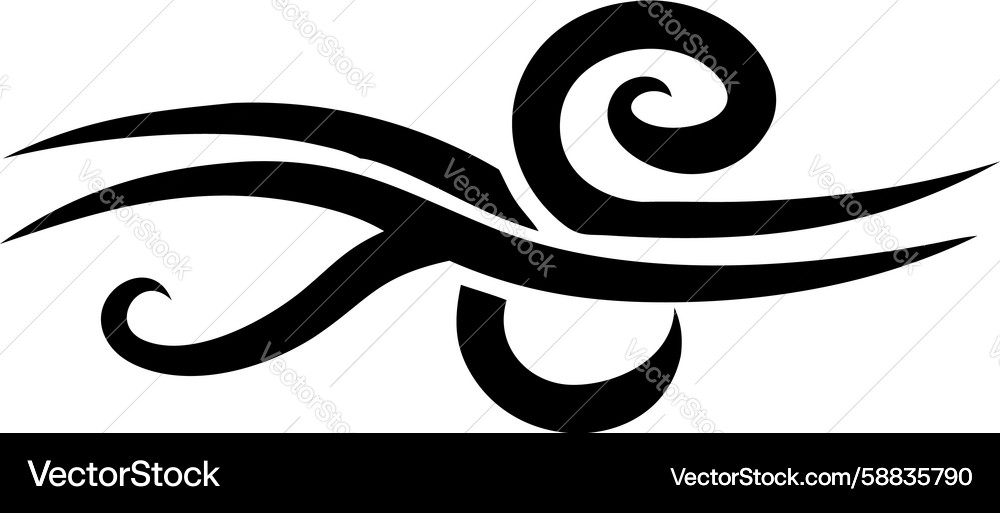 Symmetrical abstract swirl curl geometric design Vector Image